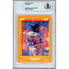 Ron Gant Signed 1988 Score Rookie #647 Atlanta Braves Beckett Slabbed MLB Auto