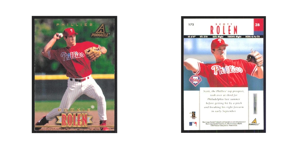 1997 Pinnacle Scott Rolen Phillies #172 - Image 3 of 3