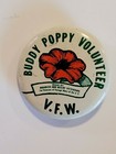 Vintage V.F.W. Buddy Poppy Volunteer Pinback Button — photo 5
