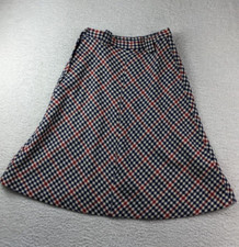 Vintage 70s Prestige Wool Skirt Checkered Flare Talon Zip 26W x 25L