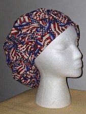 Patriotic Flags  Eagles Bouffant Medical Scrub Surgical Hat ONE SIZE  L