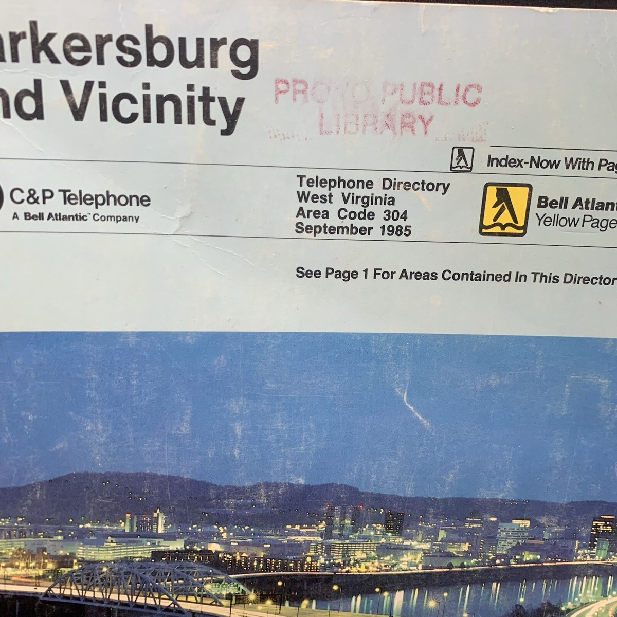 Vintage 1985 Parkersburg West Virginia Telephone Directory Phone