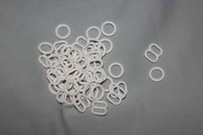 60 pieces white plastic bra strap adjuster Tri Glide slider o ring rings 1/4"
