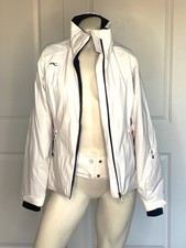New Kjus Performance White Stripe Detail Ski Snowboard Jacket Size:eur 36 / Us S
