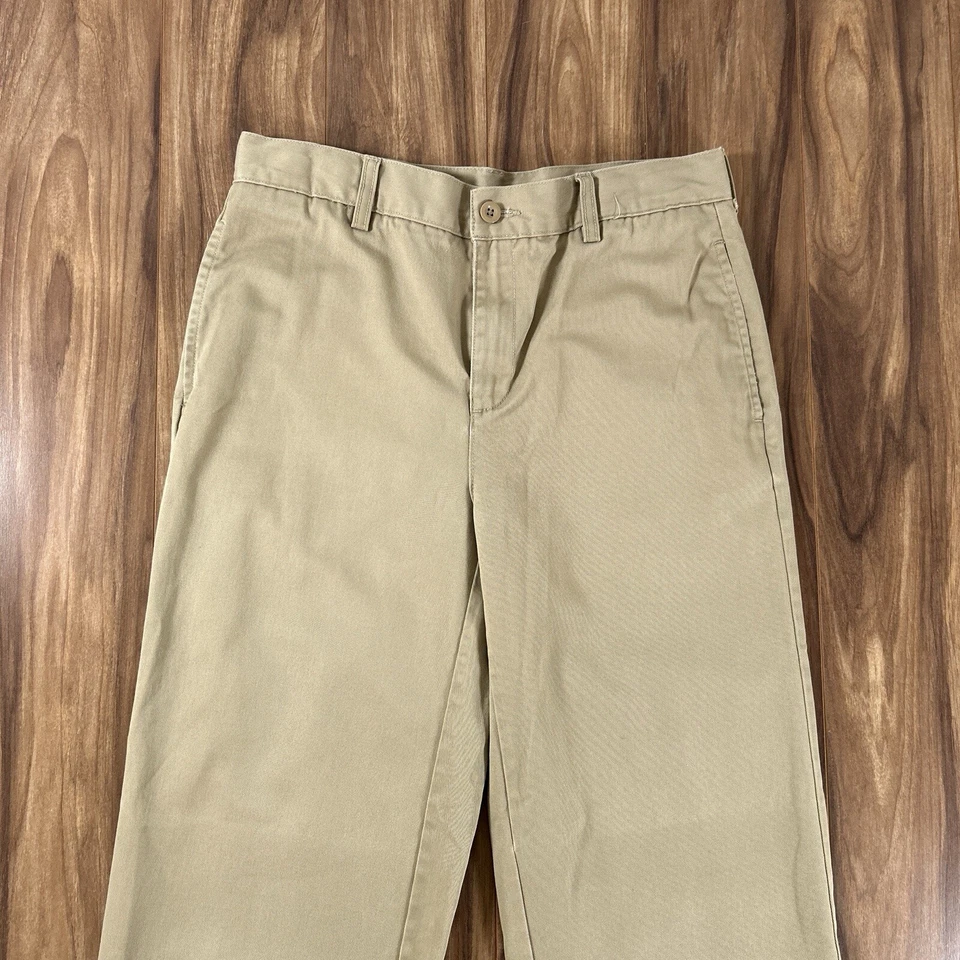Pantalones Lands End Niños 16 (13-14 años) Beige Caqui Frente Plano Uniforme Pantalones Foto 2 de 4