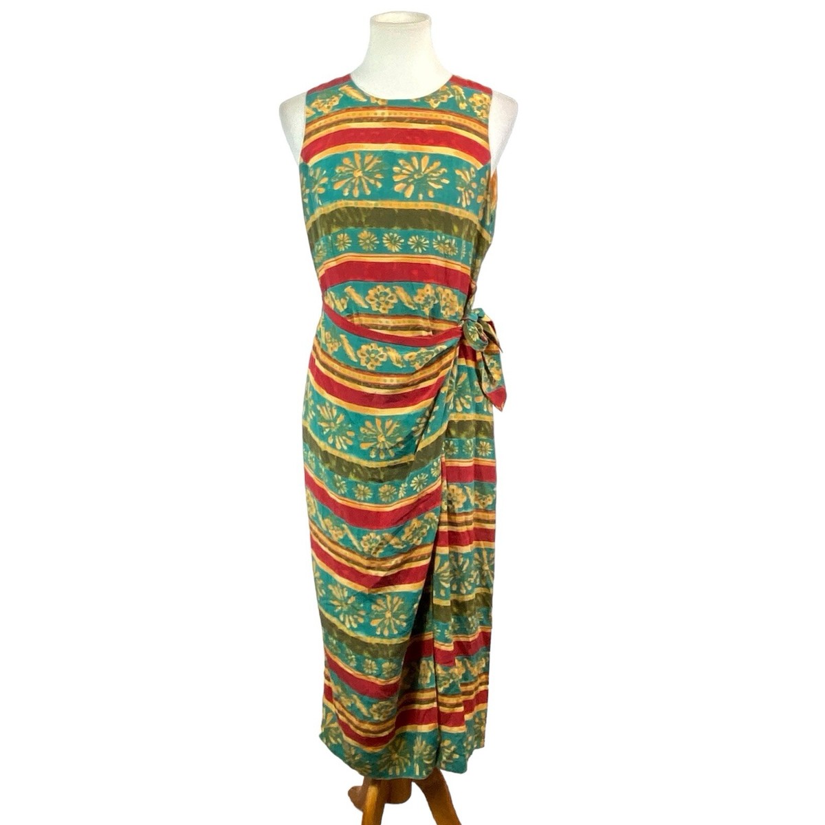 spenser jeremy silk dress Spencer Floral Sleeveless Womens 12 Faux Wrap Maxi Long READ Spenser Jeremy | Dresses |