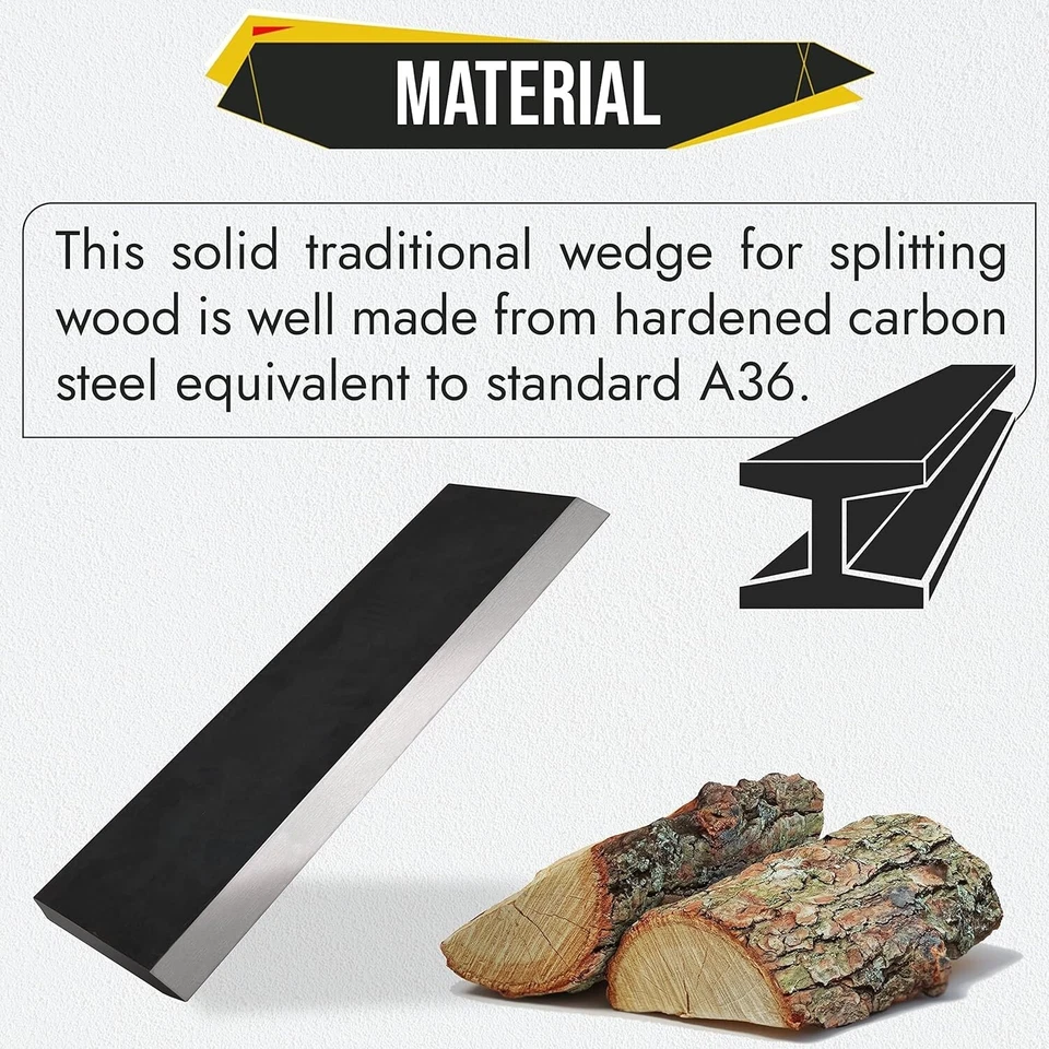 Log Splitter Wedge - 12"(L) X 6"(W) X 1"(Thick)- Manual Wood Log Splitter Wedge - Image 4 of 4