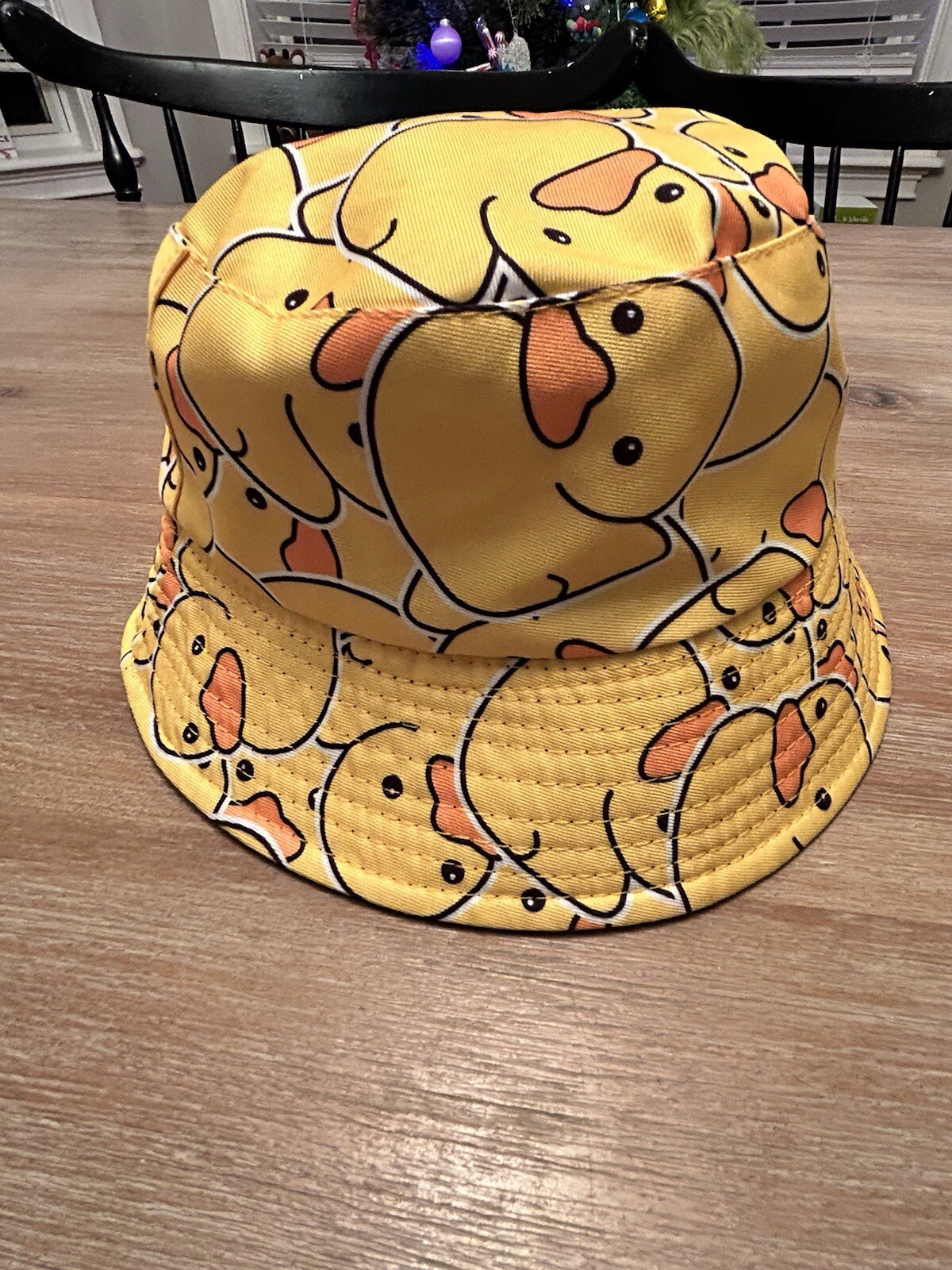 Adult Yellow Rubber Duck Bucket Hat Reversible Hippie Novelty Cap-image