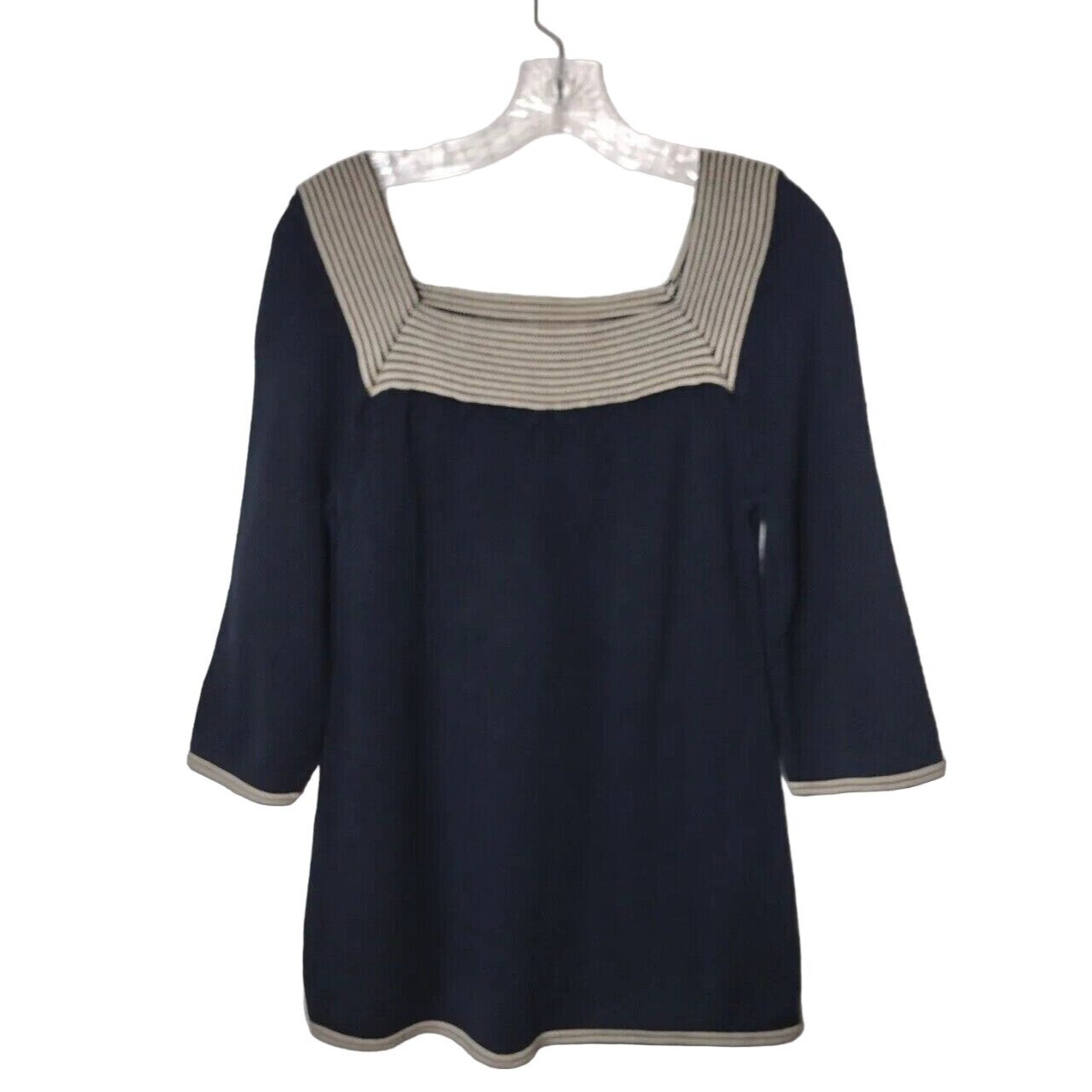 Banana Republic Sweater Womens Small Square Neck Retro Office Coastal Evenings
