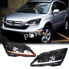 1 pair LED DRL Headlights Double Beam Lens Projector For Honda CR-V 2007-2011