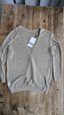 Zara Golden Thread Strickjacke Gr. M