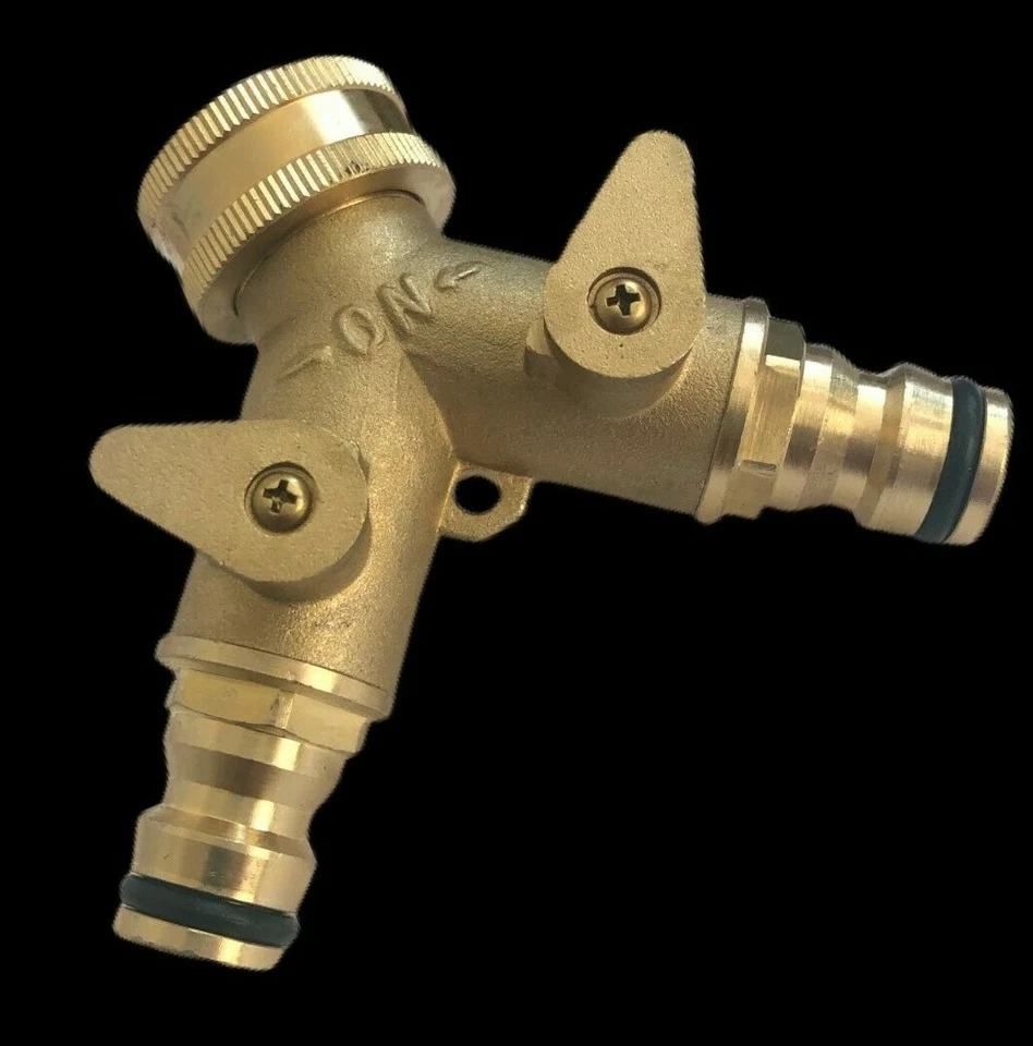 2 Way Tap Hose Connector water solid brass - Image 3 of 3