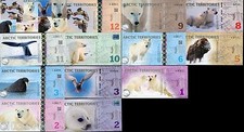 SET SET SERIE 13 BANKNOTEN Arctic POLARTERRITORIEN POLYMER 2010 - 2013 UNC NEU