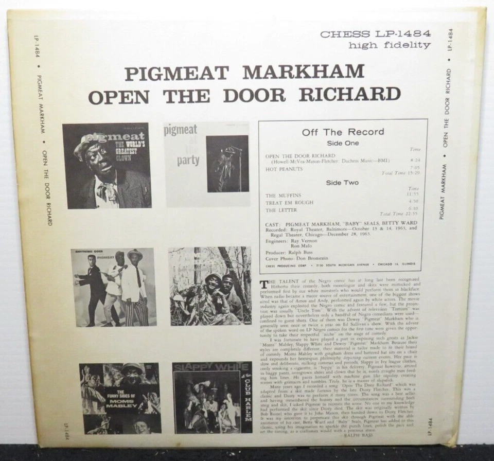 PIGMEAT MARKHAM OPEN THE DOOR RICHARD (VG+) XCTV-121864 LP VINYL RECORD - Image 2 of 4