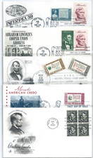 5 Us Fdc 1114 1143 1282 Abraham Lincoln Issues 5 Diff. Lincoln Combinations