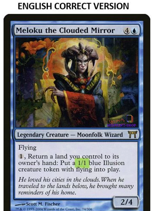 Meloku the Clouded Mirror FOIL Spanish Mtg MISPRINT. Creates 2/2 creatures. - Imagen 4 de 4