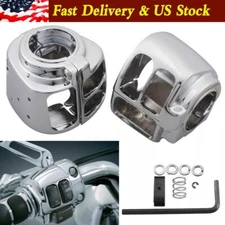 Chrome Switch Housing Cover 2PCS For Harley Softail Heritage Classic FLSTC 96-10