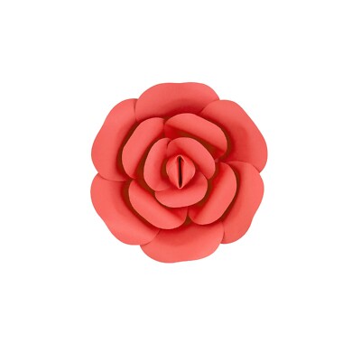 Mega Crafts - 8'' Handmade Paper Pedal Flower - Coral, 1PC