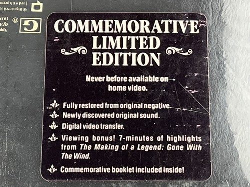 Gone With The Wind VHS Box Set 50th Anniversary Commemorative Limited Ed NEW - Picture 4 of 4