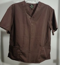 Natural Uniforms Natural Comfort Unisex Scrub Top Brown Small