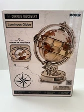 ROKR Luminous Globe Wooden 3D Puzzle ST003 180 Pieces USB Power Cable Mechanical