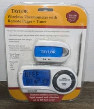 Taylor 1479-82 Wireless Thermometer with Remote Pager Plus Timer Cooking - NEW