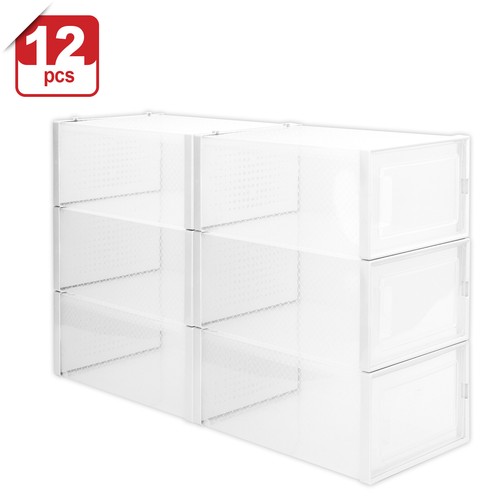 Caja de almacenamiento de zapatos apilable transparente contenedor de zapatos organizador de zapatillas 12/24 piezas - Imagen 19 de 21