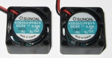 2 X Sunon 20 mm - 5 V Fan - 10000 RPM - 10 mm Thick - 6" Long Wires - Quiet 22dB