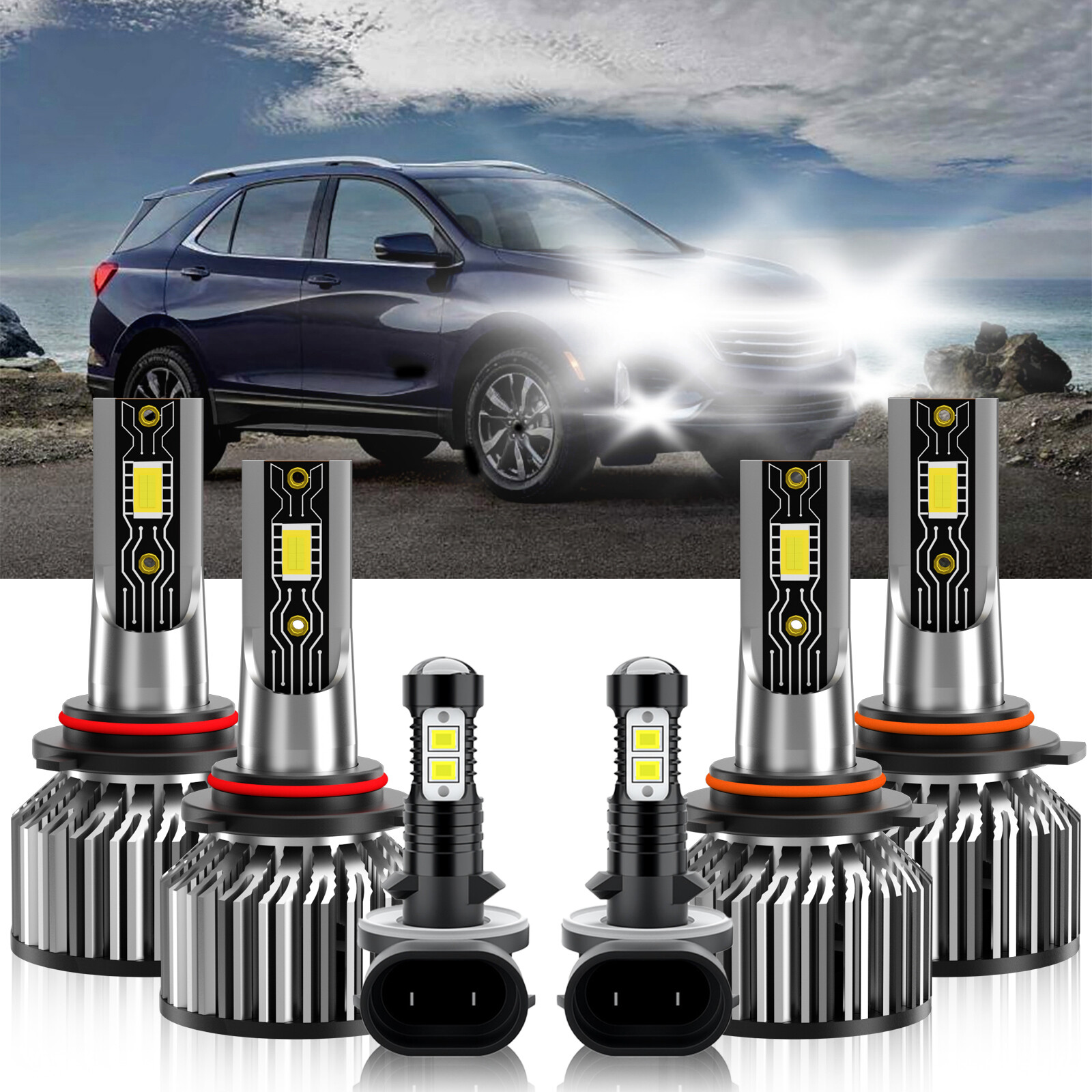 LED Headlight High Lo Beam+Fog Light Bulb For Chevrolet Avalanche 2500 2006-2006