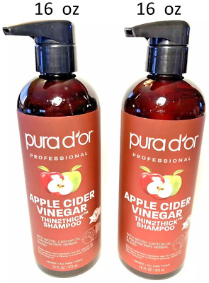 2 PURA D'OR (DOR) - Apple Cider Vinegar - Thin2Thick - Thickening SHAMPOO 16 oz 