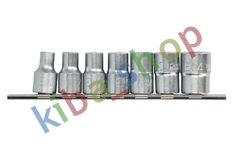 JEUCLEL 6PC E-Type Socket Set - 1/2" Drive, Extra Long 140mm, Sizes E10-E20 For Automotive - View #2