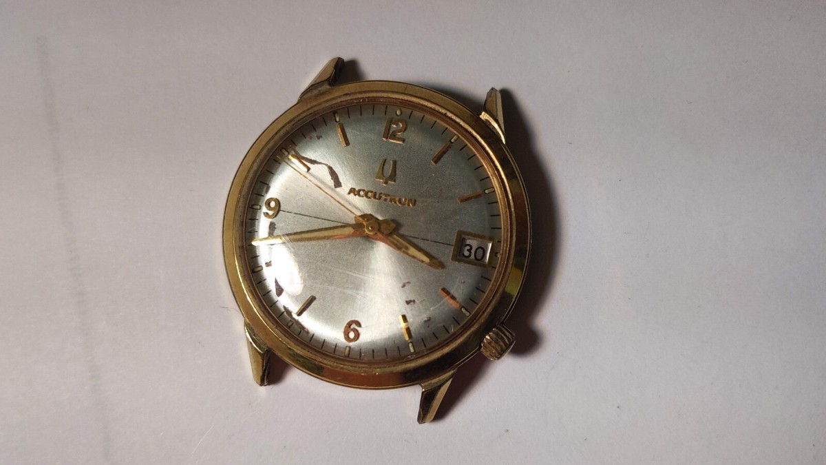 Bulova Accutron Date Automatic watch Gold Vintage Runs, scratches 