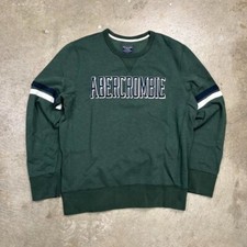 Y2K Abercrombie  Fitch sweatshirt green crewneck mens small stitched spell out