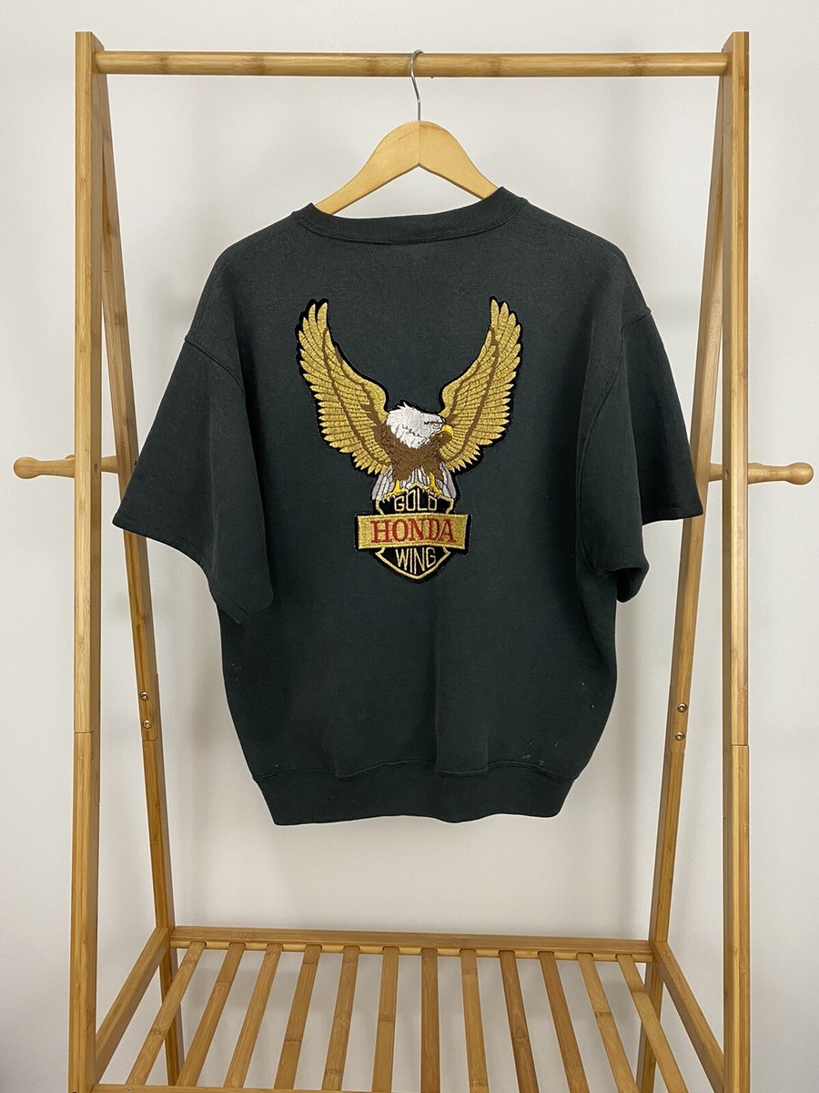 VTG 80s Honda Gold Wing Eagle Shield Sun Faded Short Sleeve