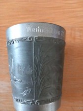 ORGINAL! Zinn Becher Ornamente und Gravur zu Weihnachten 72 Mannschaft AEV