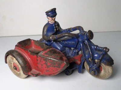 1930 S Cast Iron Antique Champion Police Cop Motorcycle W Sidecar 5 Ebay