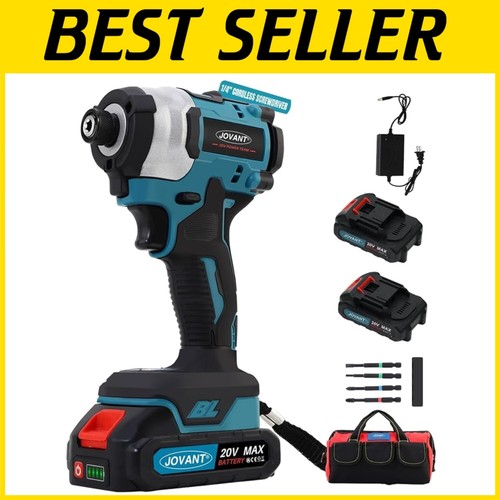 20V Cordless Impact Driver with 4 Speeds, 2 Batteries & Accessories Included