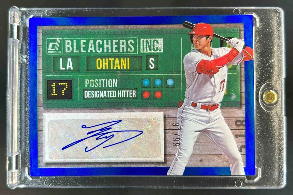 Donruss Shohei Ohtani Bleachers Inc. 2019 azul automático #91/99 Angels