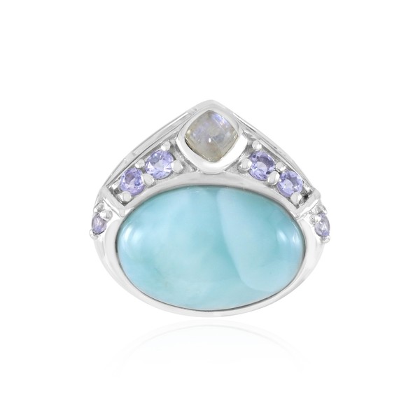 Exquisiter Larimar-AnhäNger Aus Silber-image