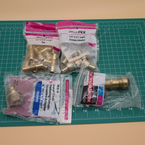 PEX Fitting Lot Apollo Tees Adapters Uponor Adapter Washing Machine Valve