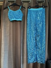 1st Position High Waist Sequin Trousers With Matching Crop Top In Adult Small