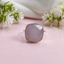 Rose Quartz Ring, 925 Sterling Silver, Pink Gemstone Ring, Handmade Ring