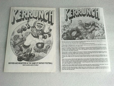 Kerrunch Boardgame Rulebook 1991 + Flyer - Bloodbowl Warhammer