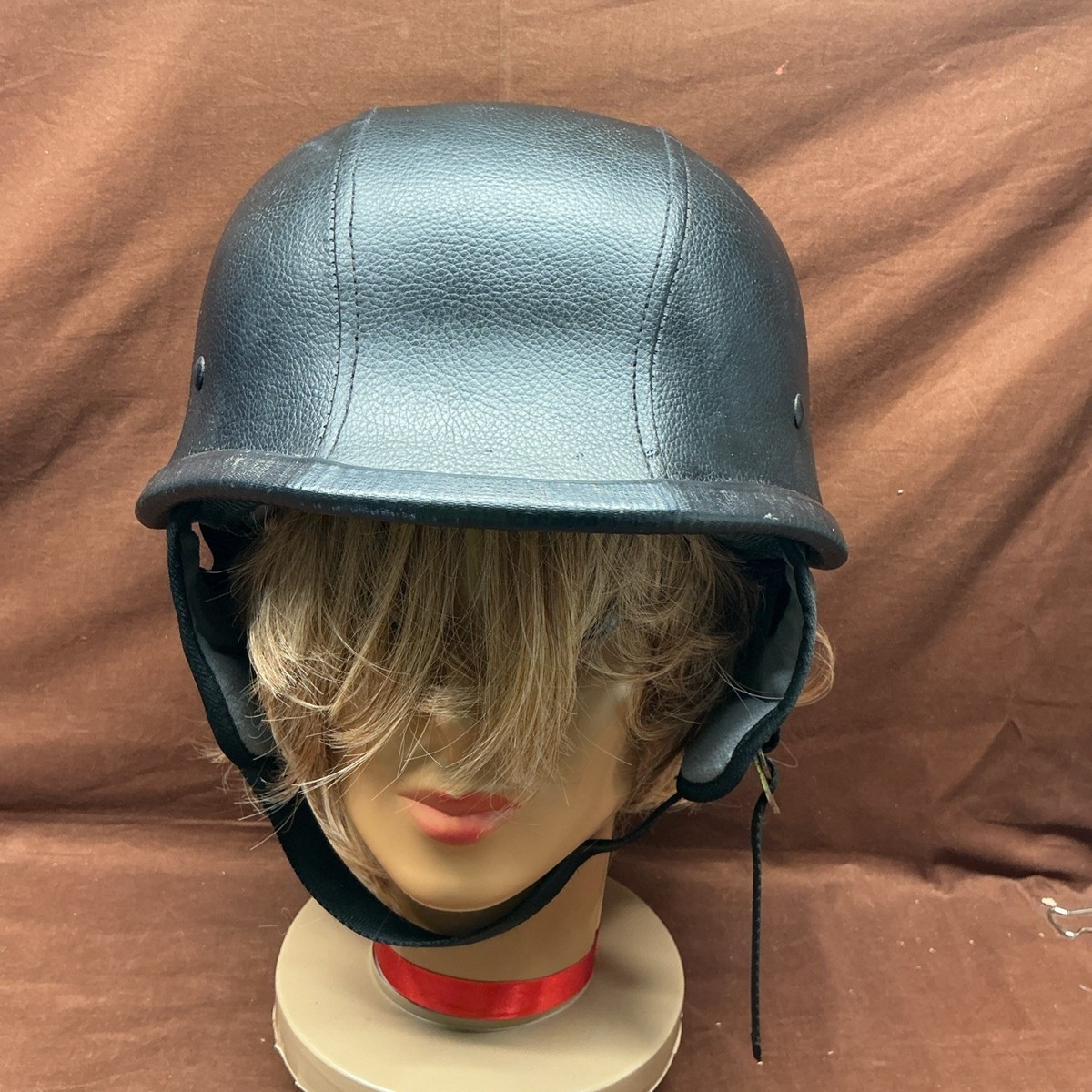アンティーク雑貨 DUNS HELMET 1980s 1990s BLACK FMVSS 218 Matte Black Motorcycle Half Helmet DOT APPROVED HY-809