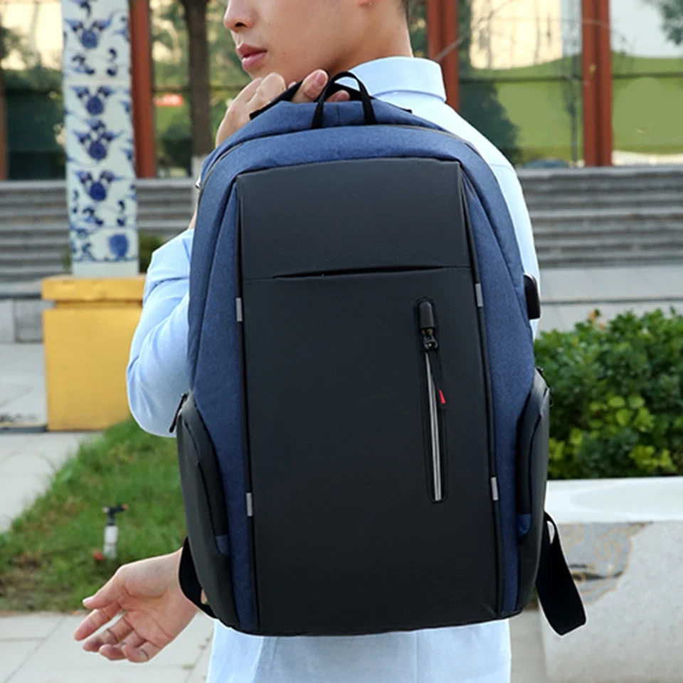 Blauer Laptop-Rucksack Für 17-Zoll-Laptops Mit USB-Anschluss Modischer U2U5 - Bild 4 von 4