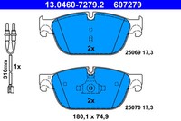 ATE 13.0460-7279.2 Bremsbelagsatz, Scheibenbremse FüR CitroËN, Ds, Peugeot
