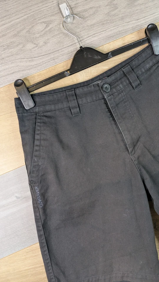 Pantalones Cortos Chinos Quiksilver Para Hombre Talla 30W Negro Mezcla de Algodón Informales Patín Verano Foto 3 de 4
