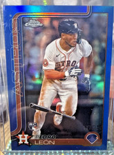 Pedro Leon 2025 Topps Chrome Rookie Blue Refractor #'d/150 Houston Astros