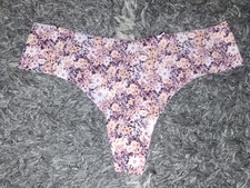 NeW vs  no show thong Panty Size medium Floral