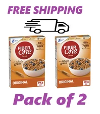 Fiber One Cereal, Original Bran, High Fiber Cereal Made with 19.6 oz (2 pack)